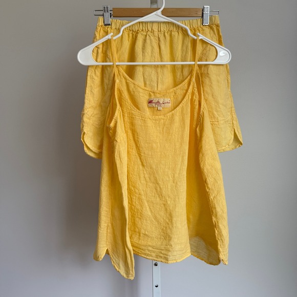 Manuelle Guibal Paris Vintage 100% Linen Tank Top Shorts Set Made in France - Picture 1 of 12